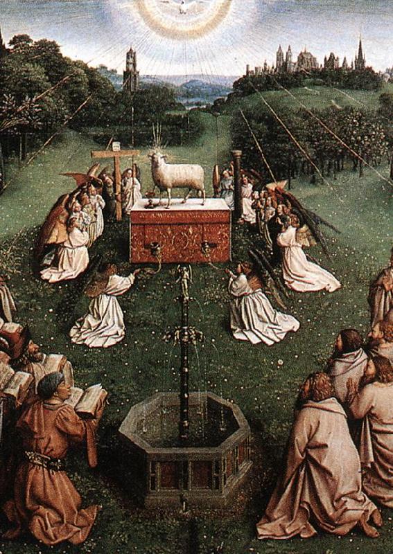 Adoration of the Lamb (detail), EYCK, Jan van